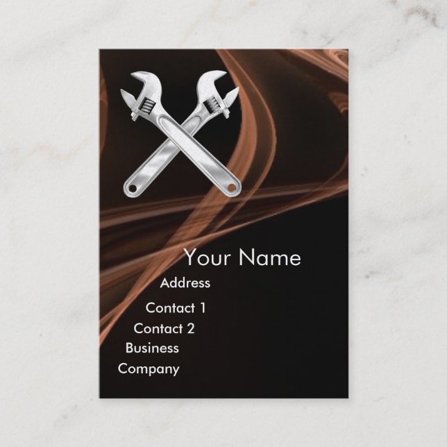 WRENCHES METAL MECHANICS,PLUMBERS Pearl Paper Business Card (Front)