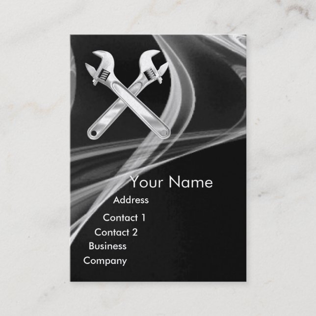 WRENCHES METAL MECHANICS,PLUMBERS Pearl Paper Business Card (Front)