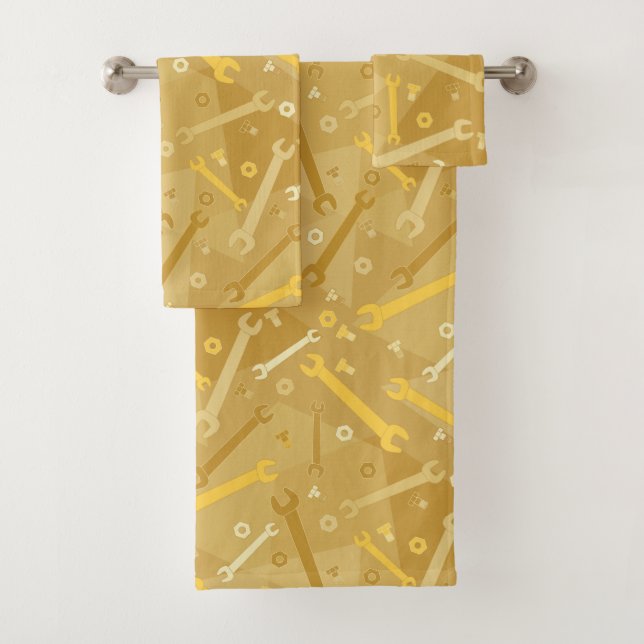 Wrenches, Nuts and Bolts Bath Towel Set (Insitu)