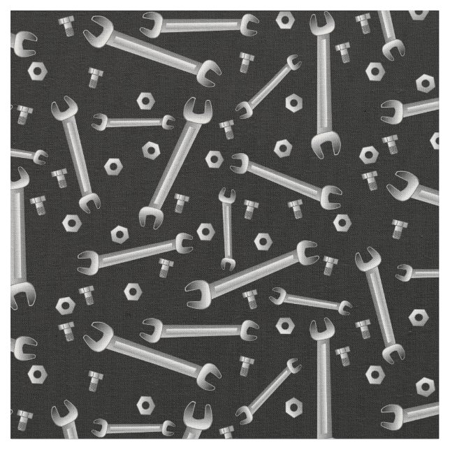 Wrenches Nuts and Bolts Fabric (Close Up)