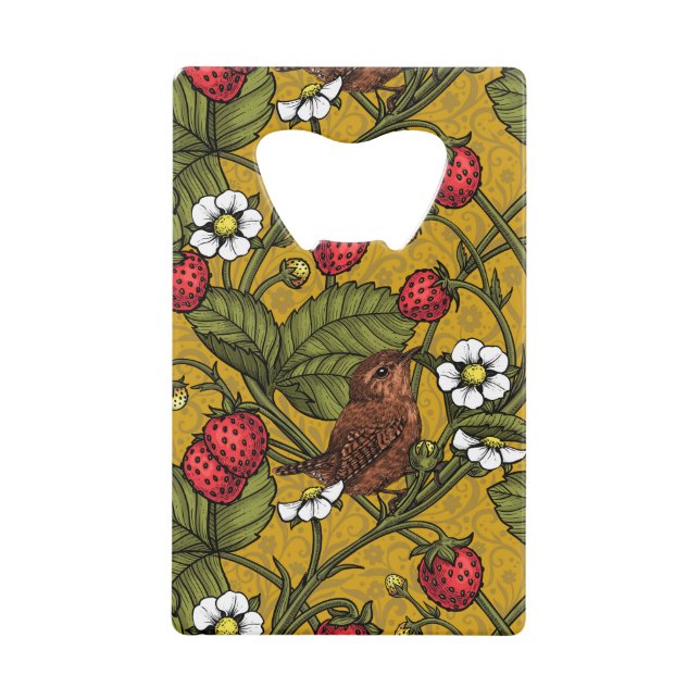 Wrens and strawberries on mustrard (Front)