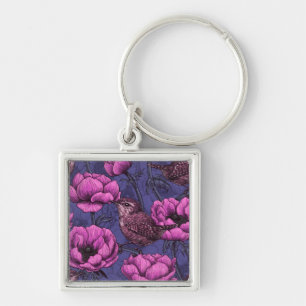 Wrens in the anemone garden key ring