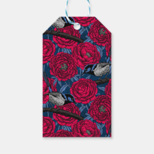 Wrens in the peonies gift tags