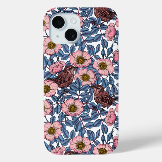 Wrens in the roses Case-Mate iPhone case (Back)