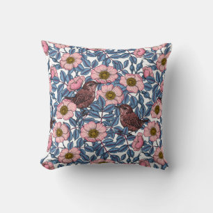 Wrens in the roses cushion
