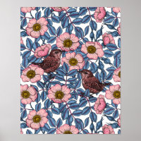 Wrens in the roses