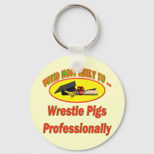 Wrestle Pigs Key Ring