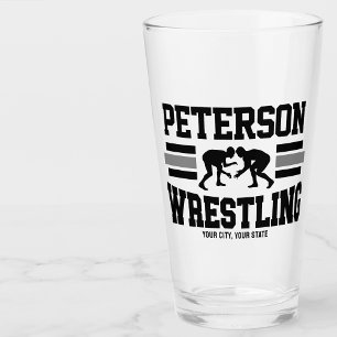 Wrestler ADD NAME School Athlete Wrestling  Glass