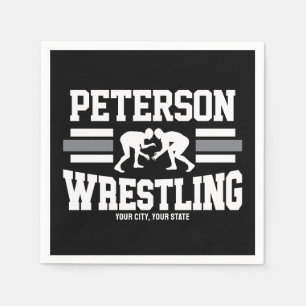 Wrestler ADD NAME School Athlete Wrestling Team   Napkin