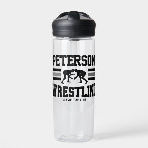 Wrestler ADD NAME School Athlete Wrestling Team Water Bottle