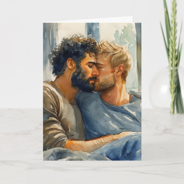 Wrestler Embrace by Window Seat Card (Front)