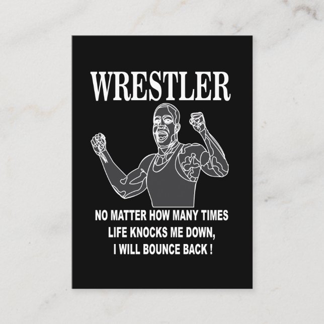 Wrestler Inspirational Wrestling Coach Business Card (Front)