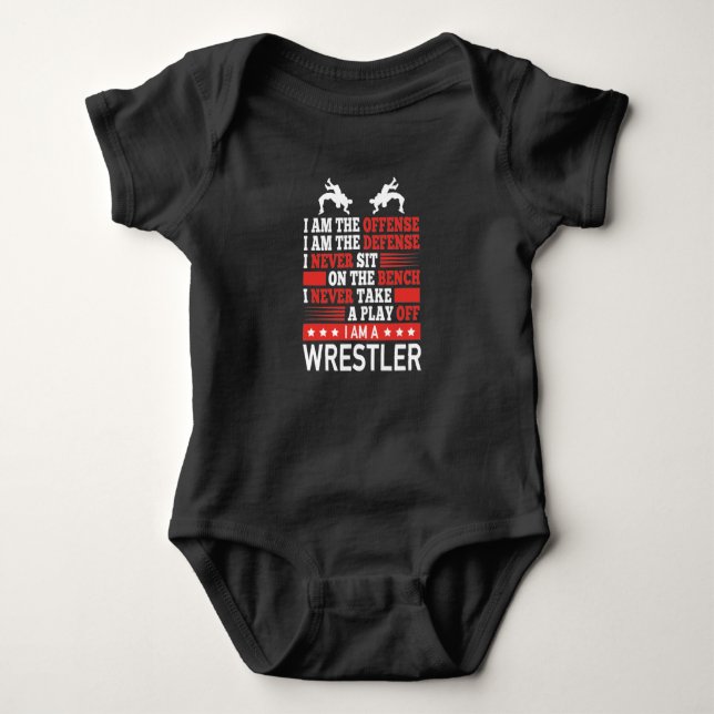 Wrestler Offensive Defensive Professional Baby Bodysuit (Front)