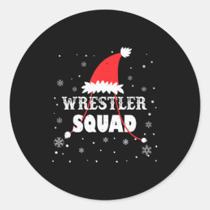 Wrestler Squad Christmas Wrestling Matching Xmas  Classic Round Sticker