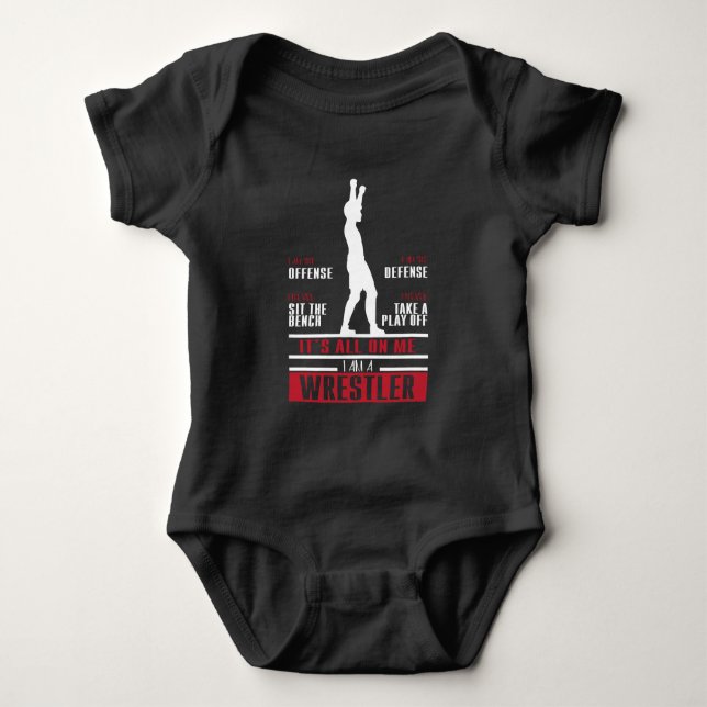 Wrestler Wrestling Cute Gift For Wrestler Baby Bodysuit (Front)