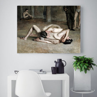 Wrestlers Fine Art Canvas Print