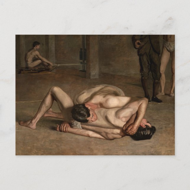 Wrestlers Postcard (Front)