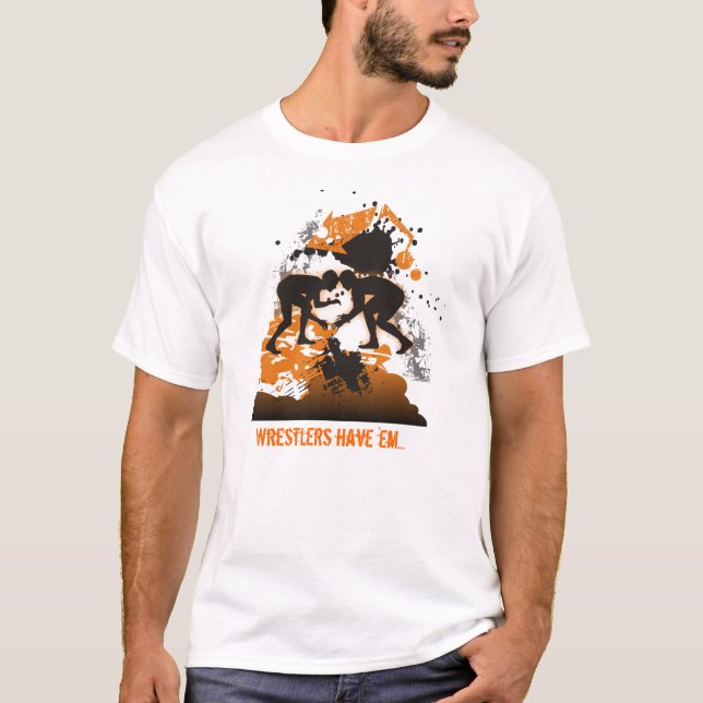 Wrestler's t-shirt Orange and Black (Front)