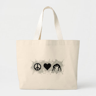Wrestling 1 large tote bag