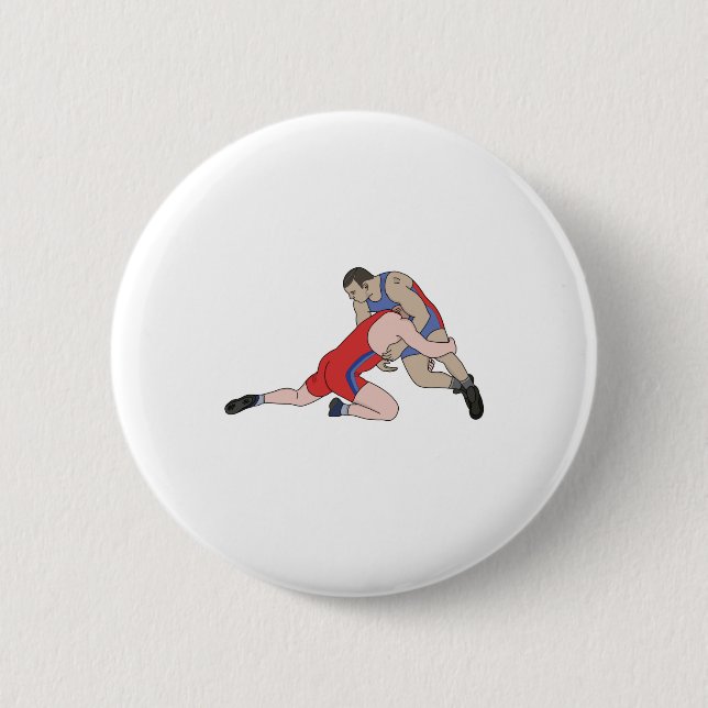 Wrestling 6 Cm Round Badge (Front)