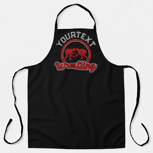 Wrestling ADD NAME Grapple Champion Team Player  Apron (Front)