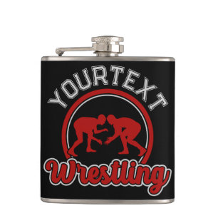 Wrestling ADD NAME Grapple Champion Team Player Hip Flask