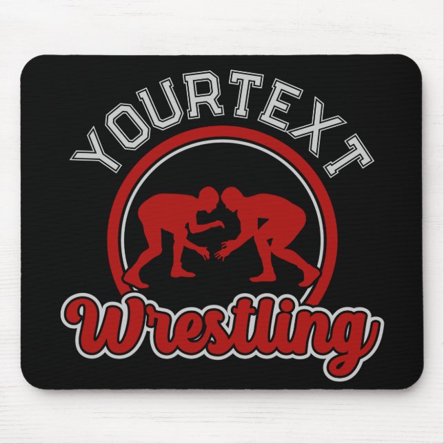  Wrestling ADD NAME Grapple Champion Team Player  Mouse Pad (Front)