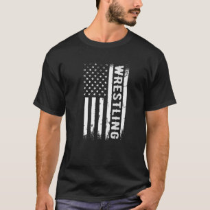 Wrestling American USA Flag Wrestle Men Boy Wrest T-Shirt