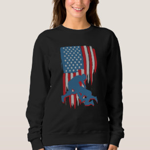 Wrestling American USA Flag Wrestling Wrestling Fa Sweatshirt