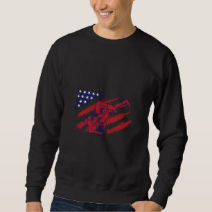 Wrestling American USA Flag Wrestling Wrestling Fa Sweatshirt