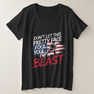 Wrestling Beast Design Plus Size T-Shirt