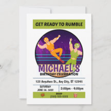 Wrestling Birthday Party Invitation