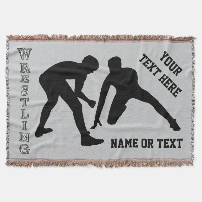 Wrestling Blanket with Your COLORS and Your TEXT (Front)