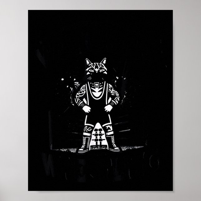 Wrestling Cat Funny Weekends Watching For Men Wome Poster (Front)