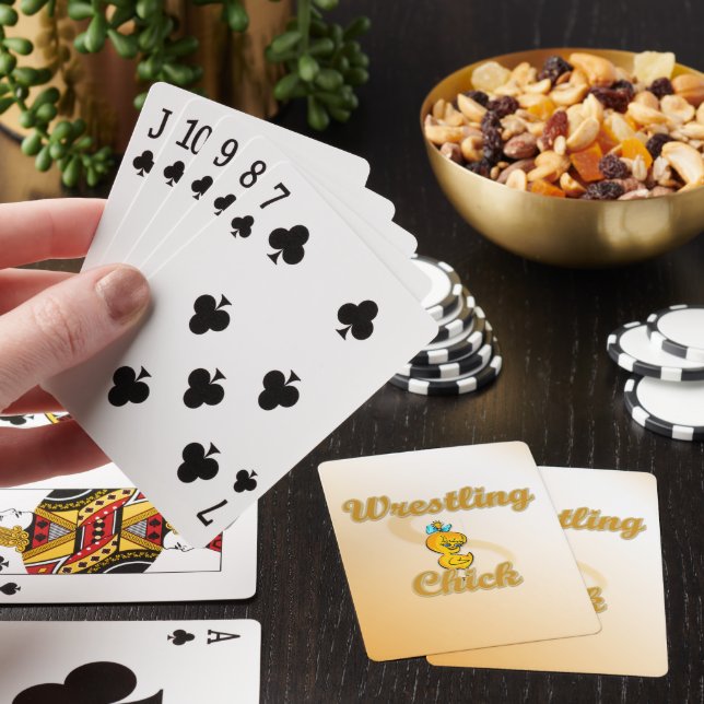 Wrestling Chick Playing Cards (In Situ)