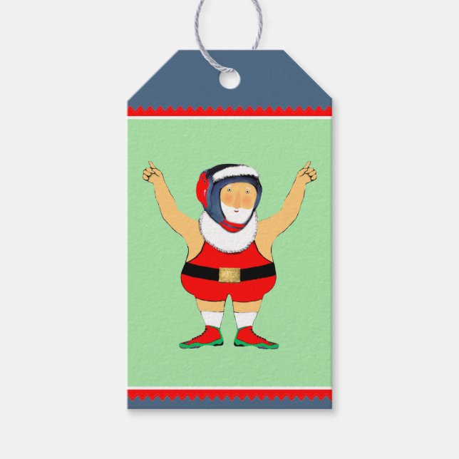 Wrestling Christmas Gift Tags (Front)