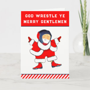 wrestling Christmas Holiday Card