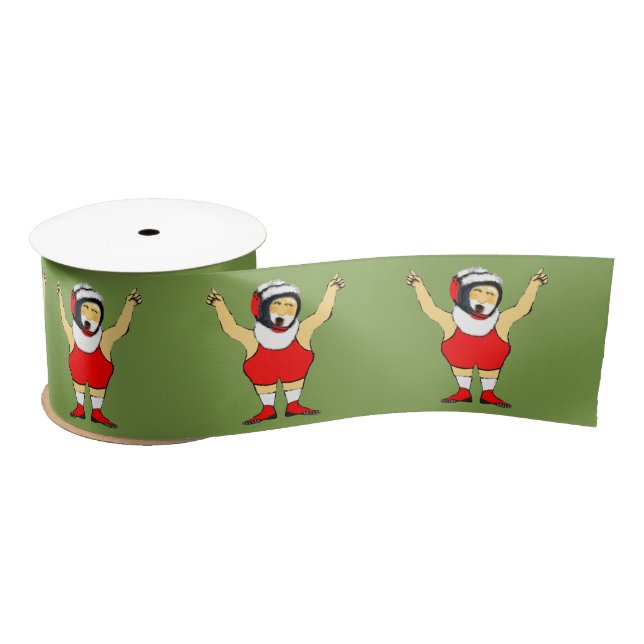 Wrestling Christmas Holiday Gifts Satin Ribbon (Spool)