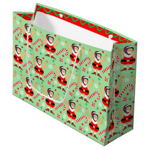 Wrestling Christmas Holiday Large Gift Bag