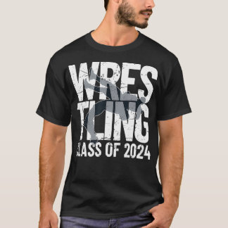 Wrestling Class of 2024 Wrestler Silhouette  T-Shirt