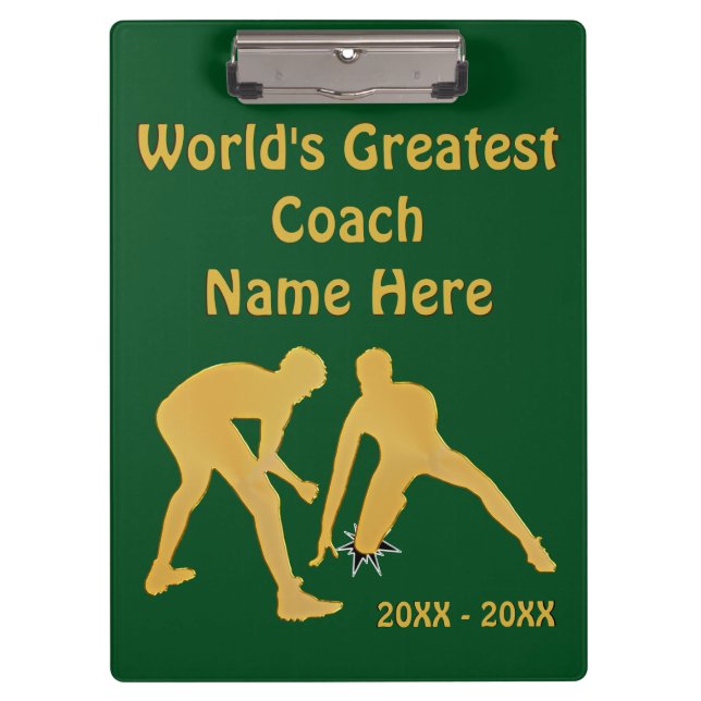 Wrestling Coach Gifts with Your COLORS and TEXT Clipboard (Front)