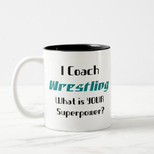 wrestling coach Two-Tone coffee mug