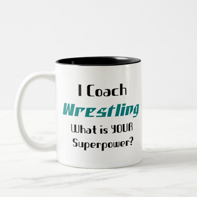 wrestling coach Two-Tone coffee mug (Left)