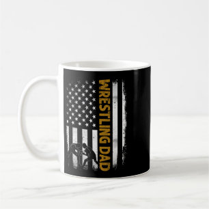 Wrestling Dad American Flag 4th Of July Fathers Da Coffee Mug