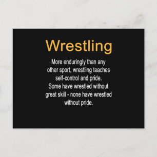 Wrestling Definition Self Control Coach Postcard