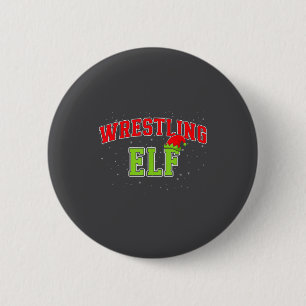 Wrestling Elf Christmas Family Matching Group Xmas 6 Cm Round Badge