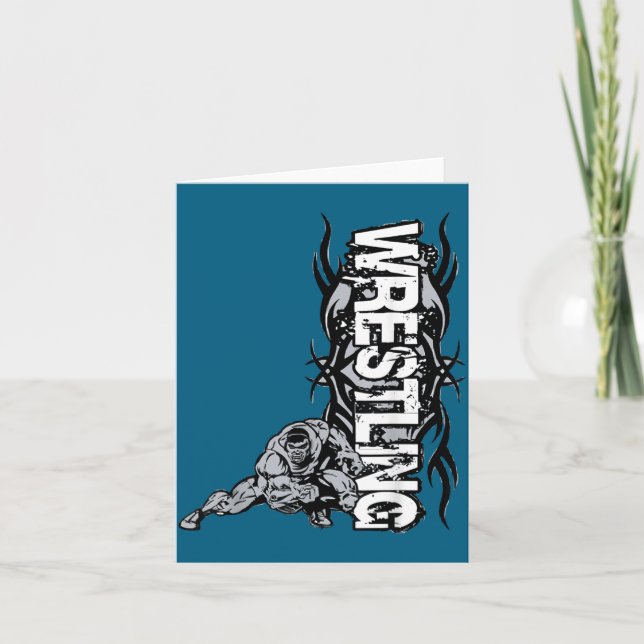 Wrestling Graphic Strong Wrestler For Men Women Bo Card (Front)