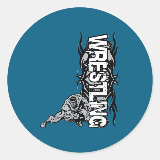 Wrestling Graphic Strong Wrestler For Men Women Bo Classic Round Sticker (Front)