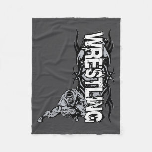 Wrestling Graphic Strong Wrestler For Men Women Bo Fleece Blanket