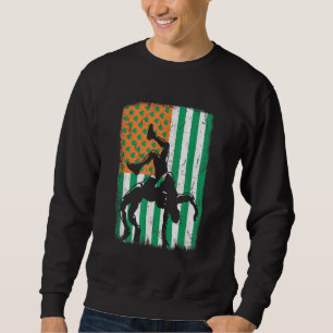 Wrestling Irish USA American Flag St Patrick's Day Sweatshirt